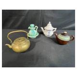Collection of 4 Vintage Teapots and Decorative Vessels Including Sadler and Avon