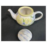 Assorted Teapot and Enamelware Lot - Copper Kettle, Ceramic Teapots, Blue Enamel Pot and Cup