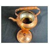 Assorted Teapot and Enamelware Lot - Copper Kettle, Ceramic Teapots, Blue Enamel Pot and Cup