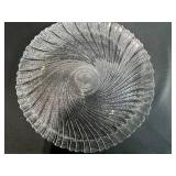 Vintage Glassware Collection with Pressed and Opalescent Bowls, Plates, and Covered Dish