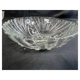 Vintage Glassware Collection with Pressed and Opalescent Bowls, Plates, and Covered Dish