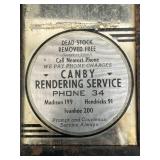 Vintage Canby Rendering Service Sign, Enesco Japan Girl Head Vase, Novelty Phone Bottle