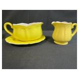 Vintage Lemon Federalist Ironstone Set and Pressed Glass Candy Dishes