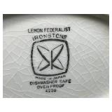 Vintage Lemon Federalist Ironstone Set and Pressed Glass Candy Dishes