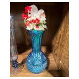 Collection of Decorative Vases and Pitcher with Floral Designs