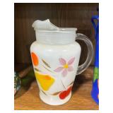 Collection of Decorative Vases and Pitcher with Floral Designs