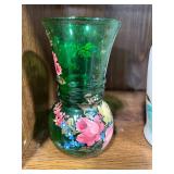 Collection of Decorative Vases and Pitcher with Floral Designs