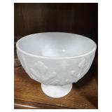 Set of Vintage Kitchenware Items - White Pedestal Bowl, Glass Measuring Cup, and Japan Pottery Pitcher