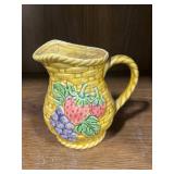 Set of Vintage Kitchenware Items - White Pedestal Bowl, Glass Measuring Cup, and Japan Pottery Pitcher