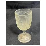 "Iridescent Iris" Vintage Depression Glass Bowl, Platter, and Goblet Set with Floral Design