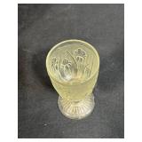 "Iridescent Iris" Vintage Depression Glass Bowl, Platter, and Goblet Set with Floral Design