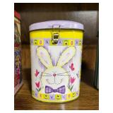 Set of 3 Decorative Tin Canisters with Vintage and Holiday Designs