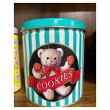 Set of 3 Decorative Tin Canisters with Vintage and Holiday Designs