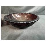 Collection of Vintage Ruby Red Glassware Including Goblets, Bowls, and Decanters