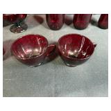 Assorted Ruby Red Vintage Glassware Set Cups Goblets Tumblers