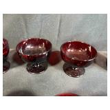Assorted Ruby Red Vintage Glassware Set Cups Goblets Tumblers