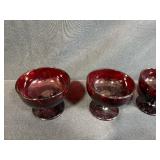 Assorted Ruby Red Vintage Glassware Set Cups Goblets Tumblers