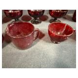 Assorted Ruby Red Vintage Glassware Set Cups Goblets Tumblers