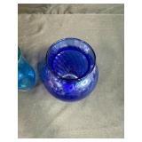 Set of Vintage Blue Glass Vases Assorted Styles
