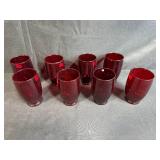 Set of Vintage Red Glass Tumblers