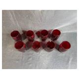 Set of Vintage Red Glass Tumblers