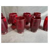 Set of Vintage Red Glass Tumblers