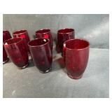 Set of Vintage Red Glass Tumblers