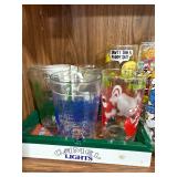 Vintage Cartoon Character Glassware and Camel Lights Ashtray Set