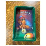 Vintage Cartoon Character Glassware and Camel Lights Ashtray Set