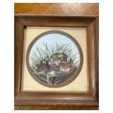 Animal Decor Collection with Porcelain Plates, Framed Art, and Ceramic Bunny Planter