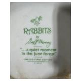 Animal Decor Collection with Porcelain Plates, Framed Art, and Ceramic Bunny Planter