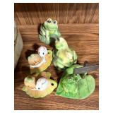 Frog-Themed Ceramic Planter and Figurine Collection