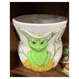 Frog-Themed Ceramic Planter and Figurine Collection