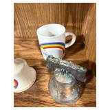 Set of 3 Souvenir Collectibles: California Mug, Las Vegas Bell, and Liberty Bell Replica