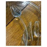 Set of Vintage Plastic Divided Serving Plates Tulip and Floral Design