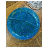 Set of Vintage Plastic Divided Serving Plates Tulip and Floral Design