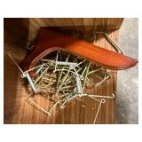 Group of Picture Hanging Hardware with Wooden Plate Holder