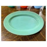 Vintage Mixed Color Milk Glass Dishware Set with Cups, Plate, and Saucer