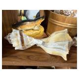 Collection of Decorative Sea Shells and Ceramic Fish Figurine
