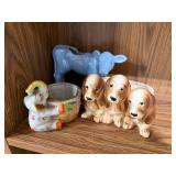 Set of 3 Vintage Ceramic Planters Animal Theme