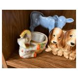 Set of 3 Vintage Ceramic Planters Animal Theme