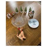 VTG Christmas Decor Assortment with Glasses, Plates, Mugs and Figurines