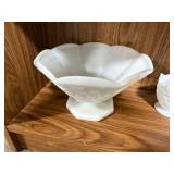 Set of Vintage White Milk Glass Pieces Assorted Designs