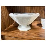 Set of Vintage White Milk Glass Pieces Assorted Designs