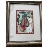 Kitchen Decor and Collectibles Lot with Framed Fruit Prints, Pyrex Measuring Cup, and Accessories