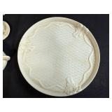 Porcelain Miniature Tea Set with Decorative Rocking Horse Figurines