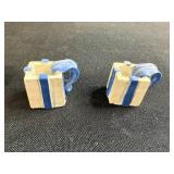 Miniature Dollhouse Christmas Tree and Present Shaped Ceramic Candle Holders Set of 5