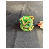 Miniature Dollhouse Christmas Tree and Present Shaped Ceramic Candle Holders Set of 5