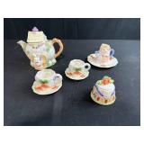 Mini Easter Bunny Ceramic Tea Set with Teapot and Cups