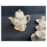 Mini Easter Bunny Ceramic Tea Set with Teapot and Cups